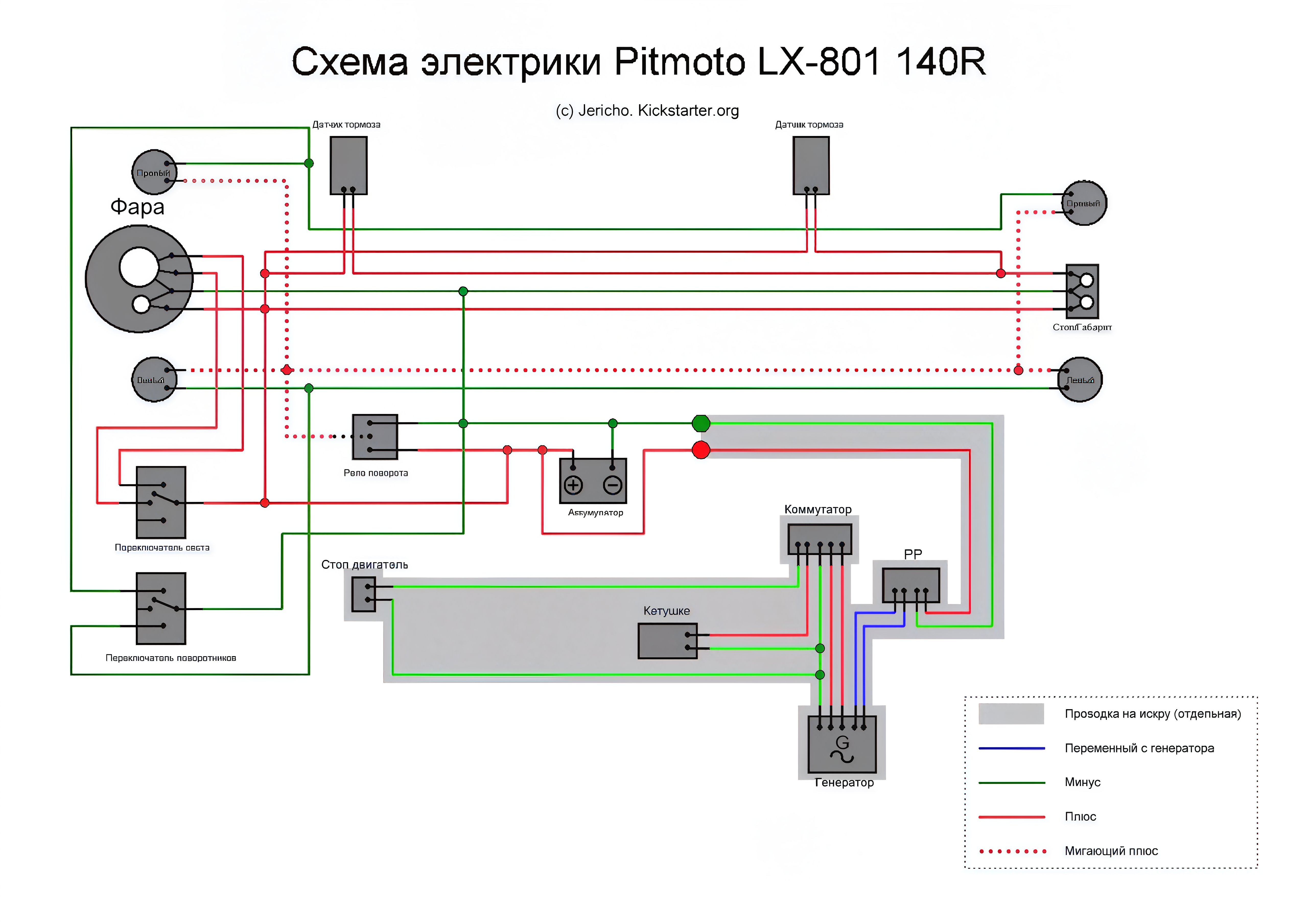 Pitmoto LX-801 140R Electrical Diagram